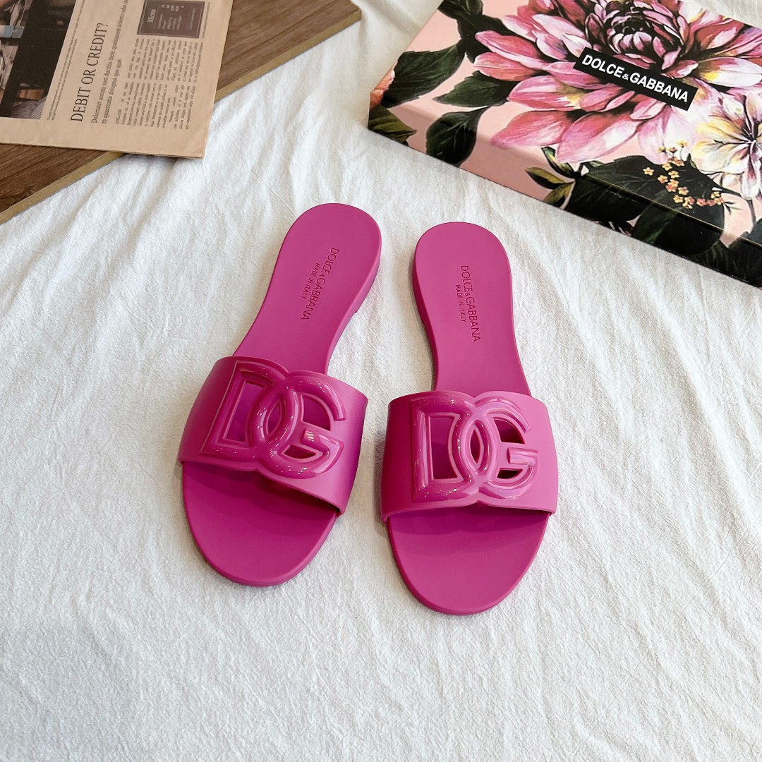 Dolce Gabbana DG Rubber flat Sandals Slide - Image 4