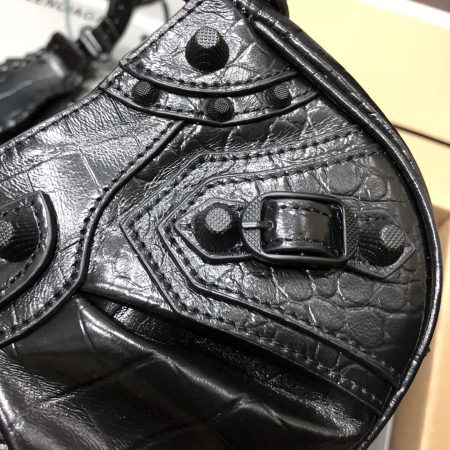 BALENCIAGA Le Cagole Small Studded Crinkled-leather Shoulder Bag - Image 10