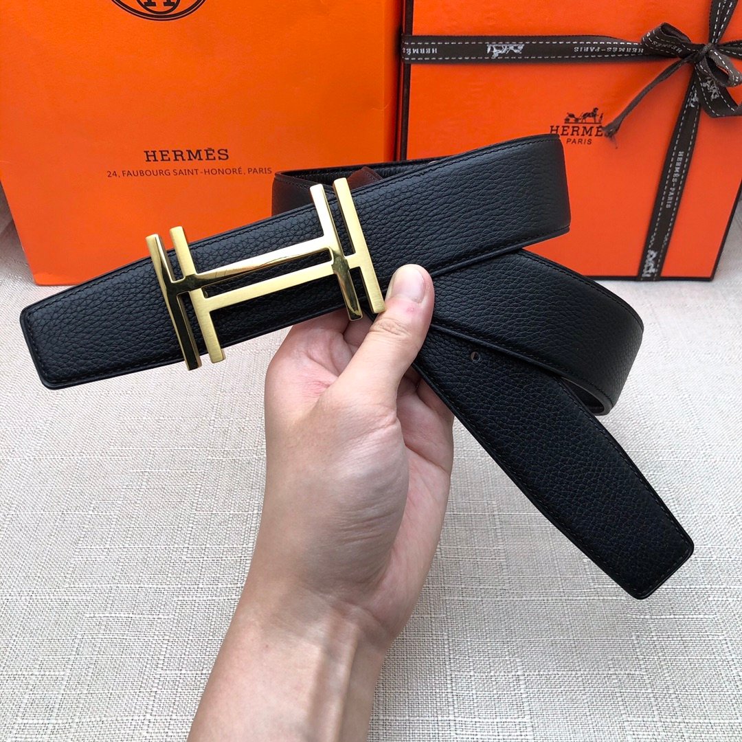 Hermes H Belt Buckle & Reversible Black For Women, Women Belt 380MM - Image 5