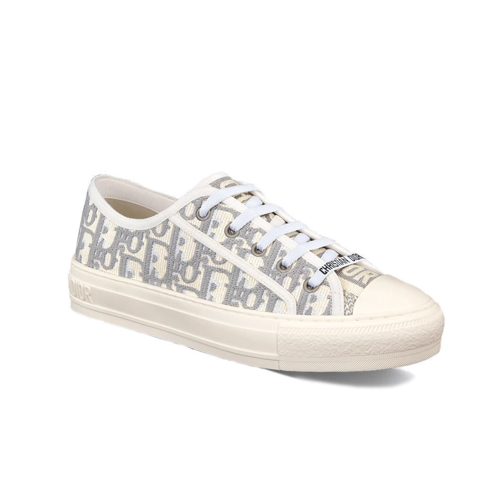 Dior Walk'n'Dior Sneaker Stone Gray Oblique Embroidered Cotton - Image 1