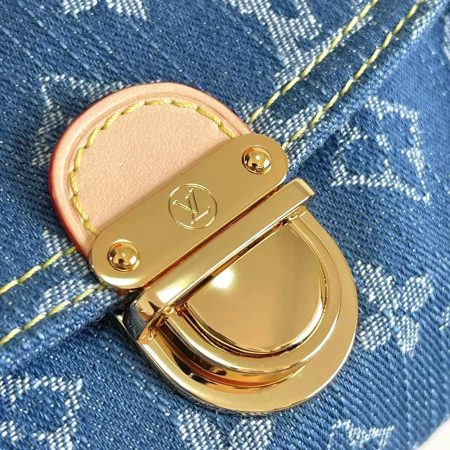 LV Monogram Denim Mini Pleaty Shoulder Bag - Image 5