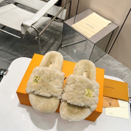 LV Fuzzy Slippers