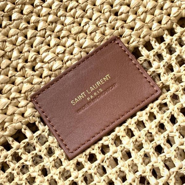 YSL Saint Laurent Raffia Icare Shopping Tote Bag