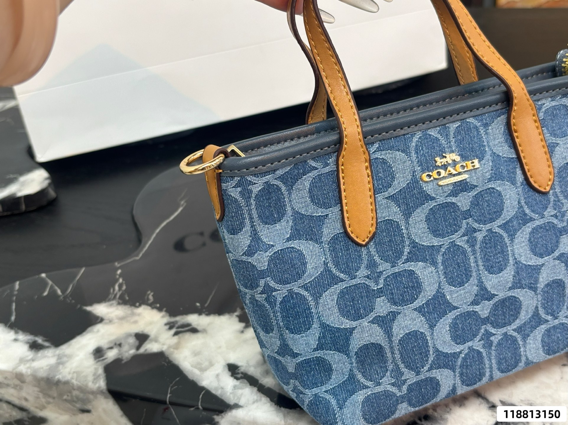 Coach Laurel 19 Denim Tote Bag - Image 8