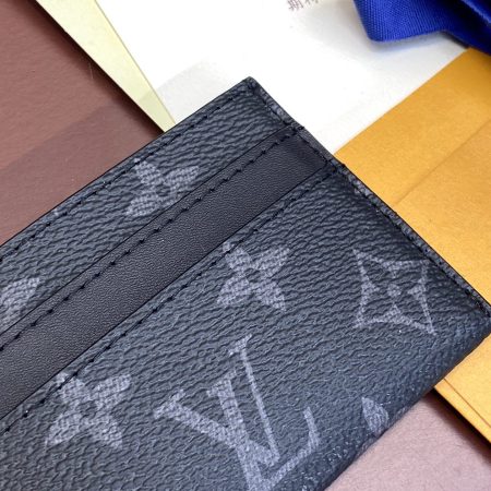 LV Monogram Eclipse Porte-Cartes Double Card Holder M62170 - Image 6