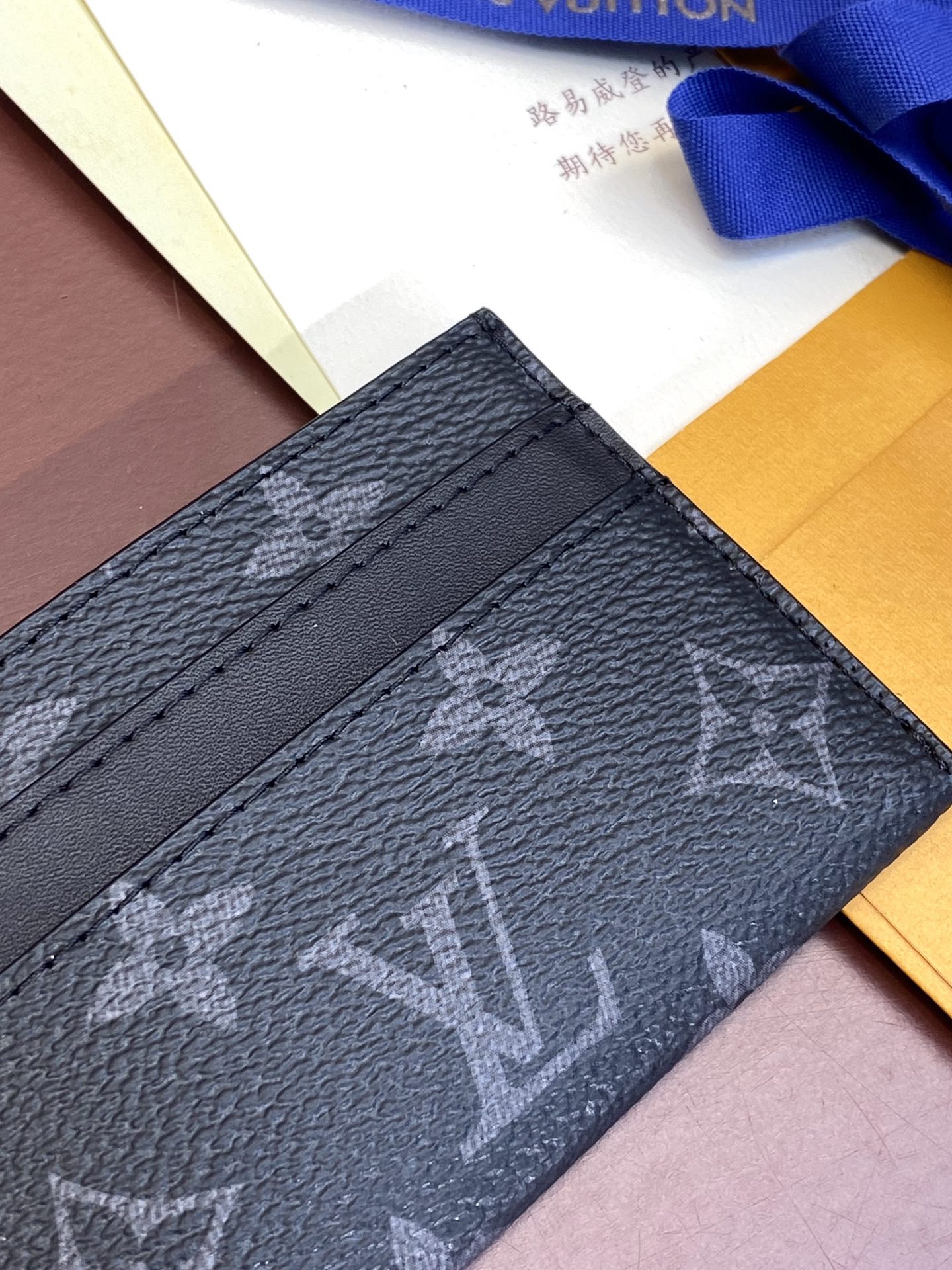 LV Monogram Eclipse Porte-Cartes Double Card Holder M62170 - Image 6