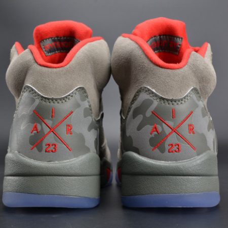 Bape x Air Jordan 5 Trophy RoomCamo university red mens 136027-051 - Image 13