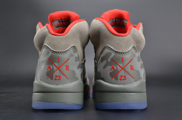 Bape x Air Jordan 5 Trophy RoomCamo university red mens 136027-051 - Image 13