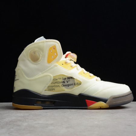 Off-White Air Jordan 5 Sail Fire Red DH8565-100 - Image 14