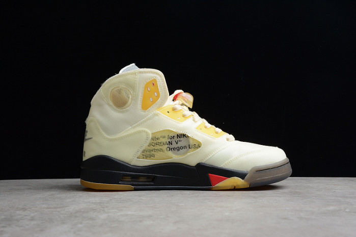 Off-White Air Jordan 5 Sail Fire Red DH8565-100 - Image 14