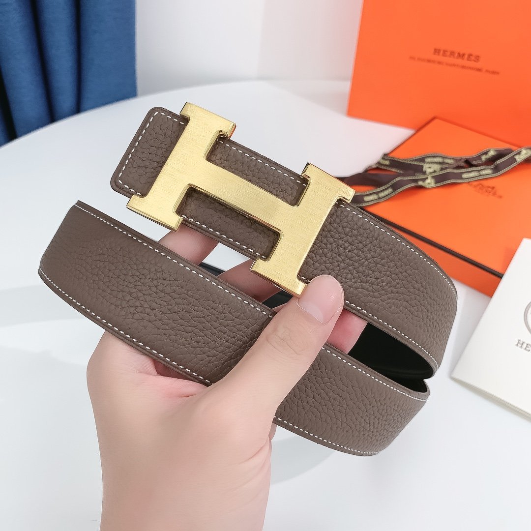 Hermes H Belt Buckle & Reversible Brown For Women, Women Belt 380MM - Image 6
