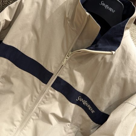 Saint Laurent YSL Jacket in Cotton in Beige - Image 4