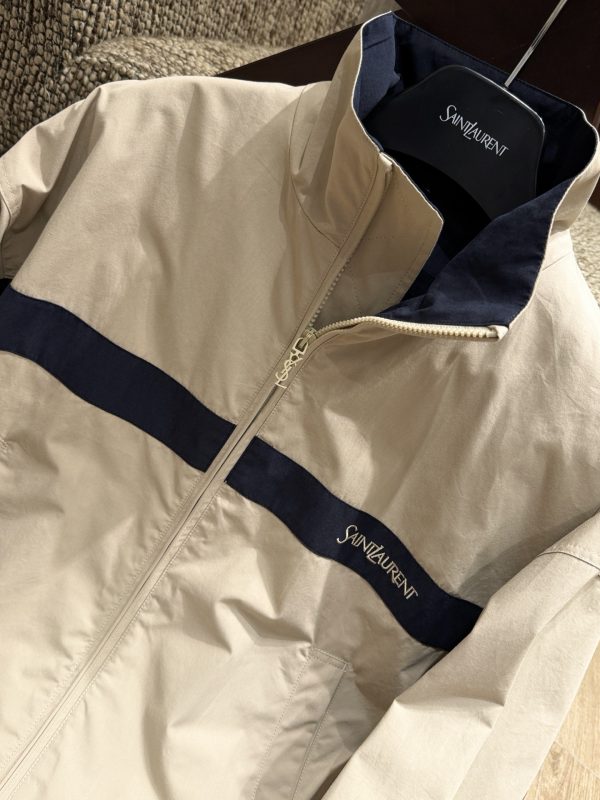 Saint Laurent YSL Jacket in Cotton in Beige