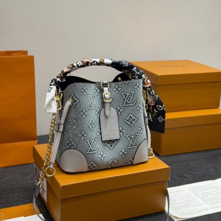 LV Denim bucket shoulder handbag - Image 2