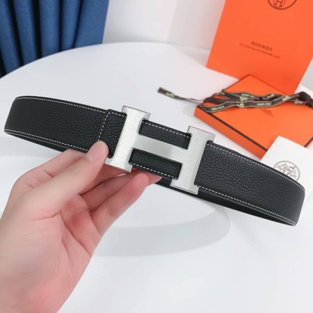Hermes H Belt Buckle & Reversible Black For Women, Women Belt 380MM - Image 5