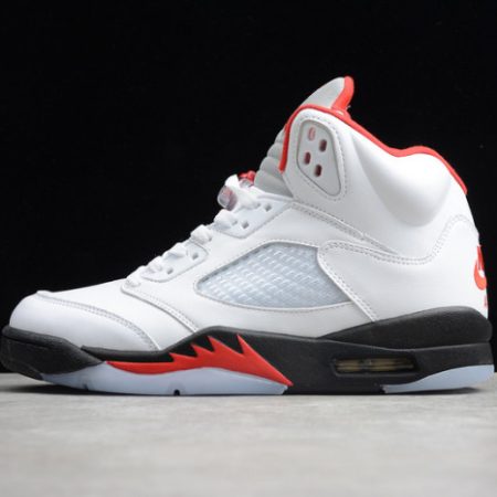 Air Jordan 5 Fire Red 2020 Silver Tongue DA1911-102 - Image 14