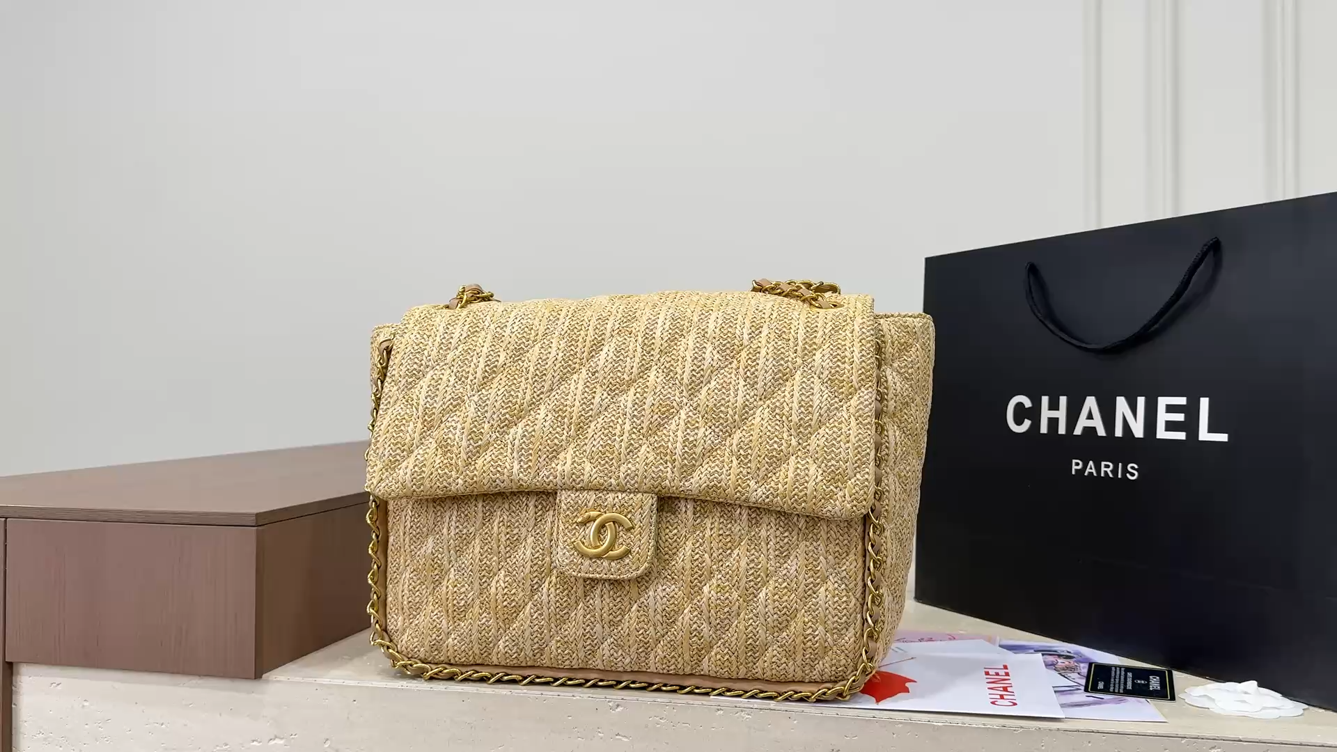 Chanel Straw Bag - Image 1