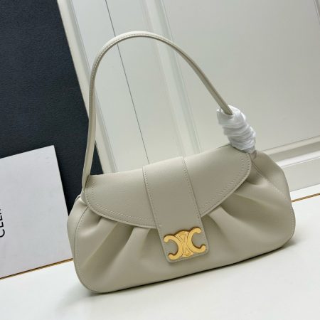 Celine Pebbled Leather Shoulder Bag - Image 7