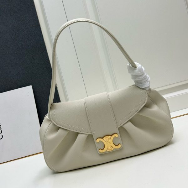 Celine Pebbled Leather Shoulder Bag