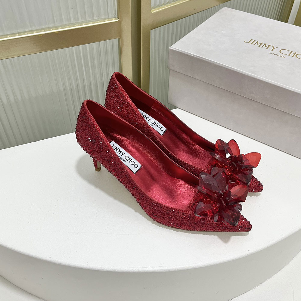 Jimmy Choo Allure Crystal Point Slide Sandal - Image 11