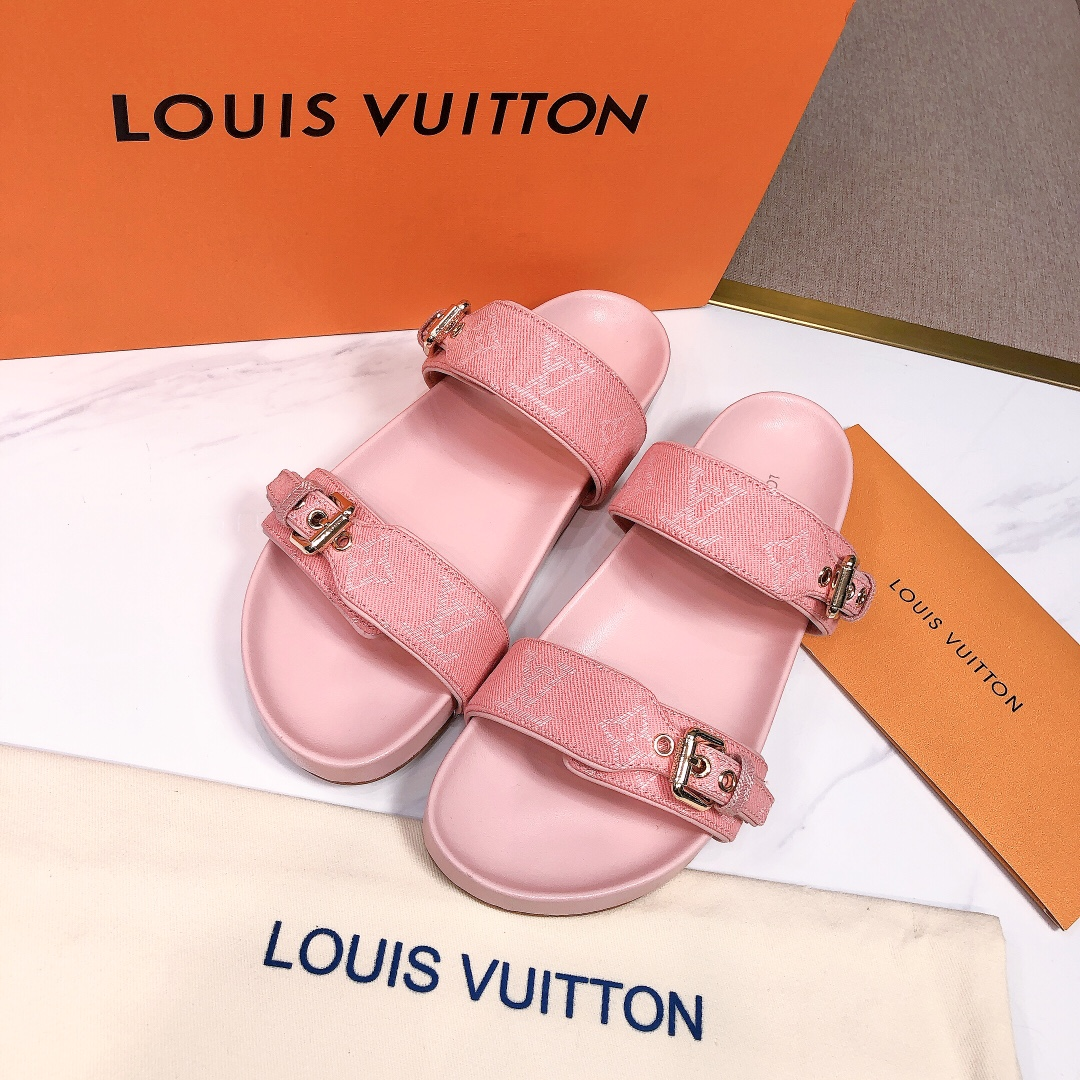 LV Bom Dia Leather Slide Sandals - Image 6
