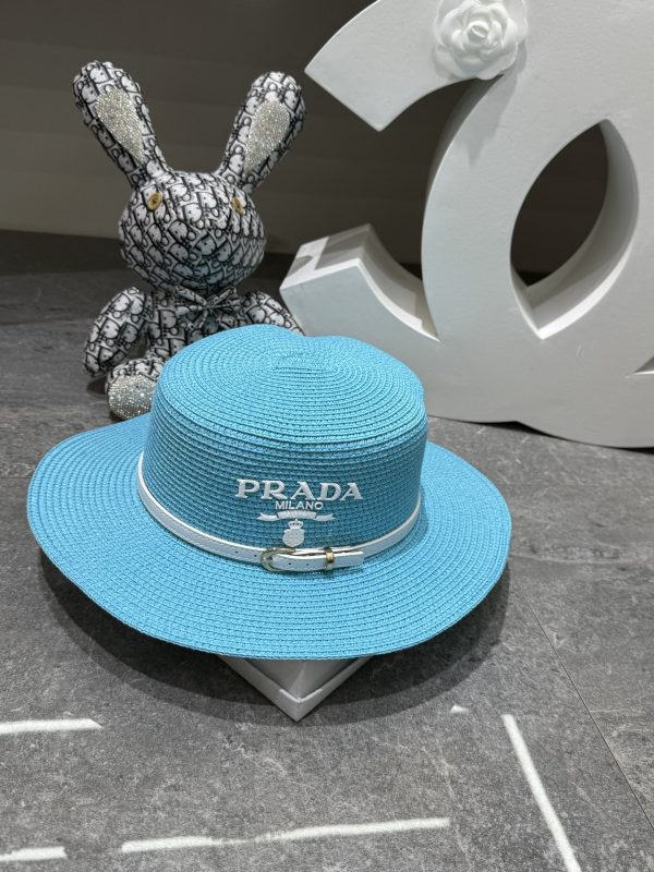 Prada Flat-Brimmed Straw Hat