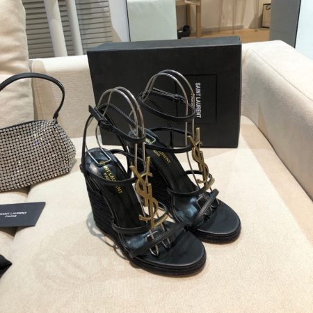 Saint Laurent YSL cassandra Wedge heel 12CM Slide Heels - Image 3