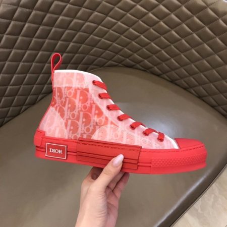 Dior B23 Red High-top Canvas Shoes - Image 3