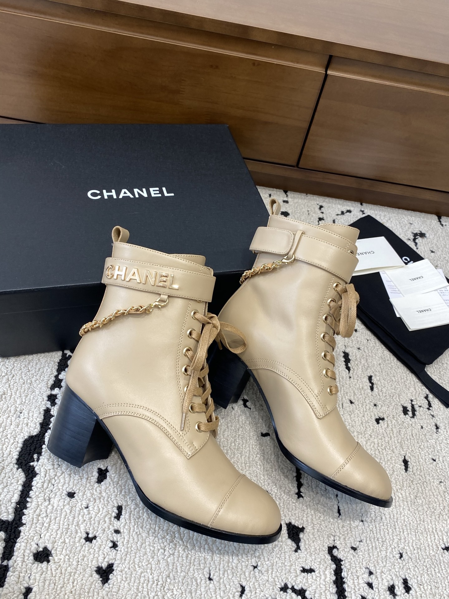 Chanel Chain Combat Boots - Image 1