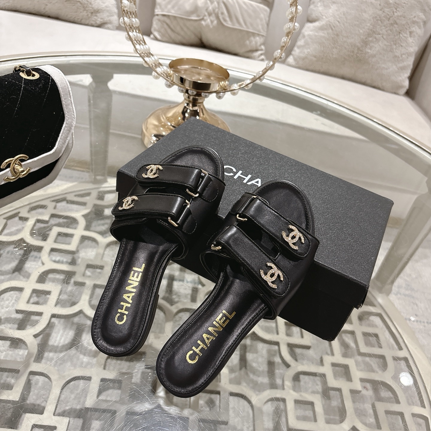 CHANEL CC Spring Flat Sandals - Image 12