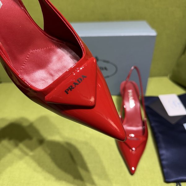 Prada Patent Leather Slingback Heeled Pumps