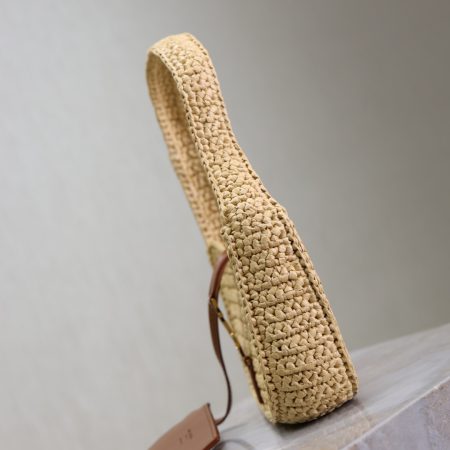 SAINT LAURENT Raffia Calfskin Le Mini Hobo Natural - Image 3