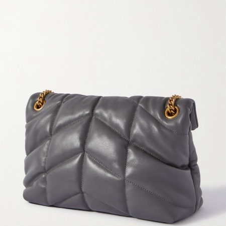 SAINT LAURENT Loulou Puffer small quilted leather shoulder bag grey - Image 5