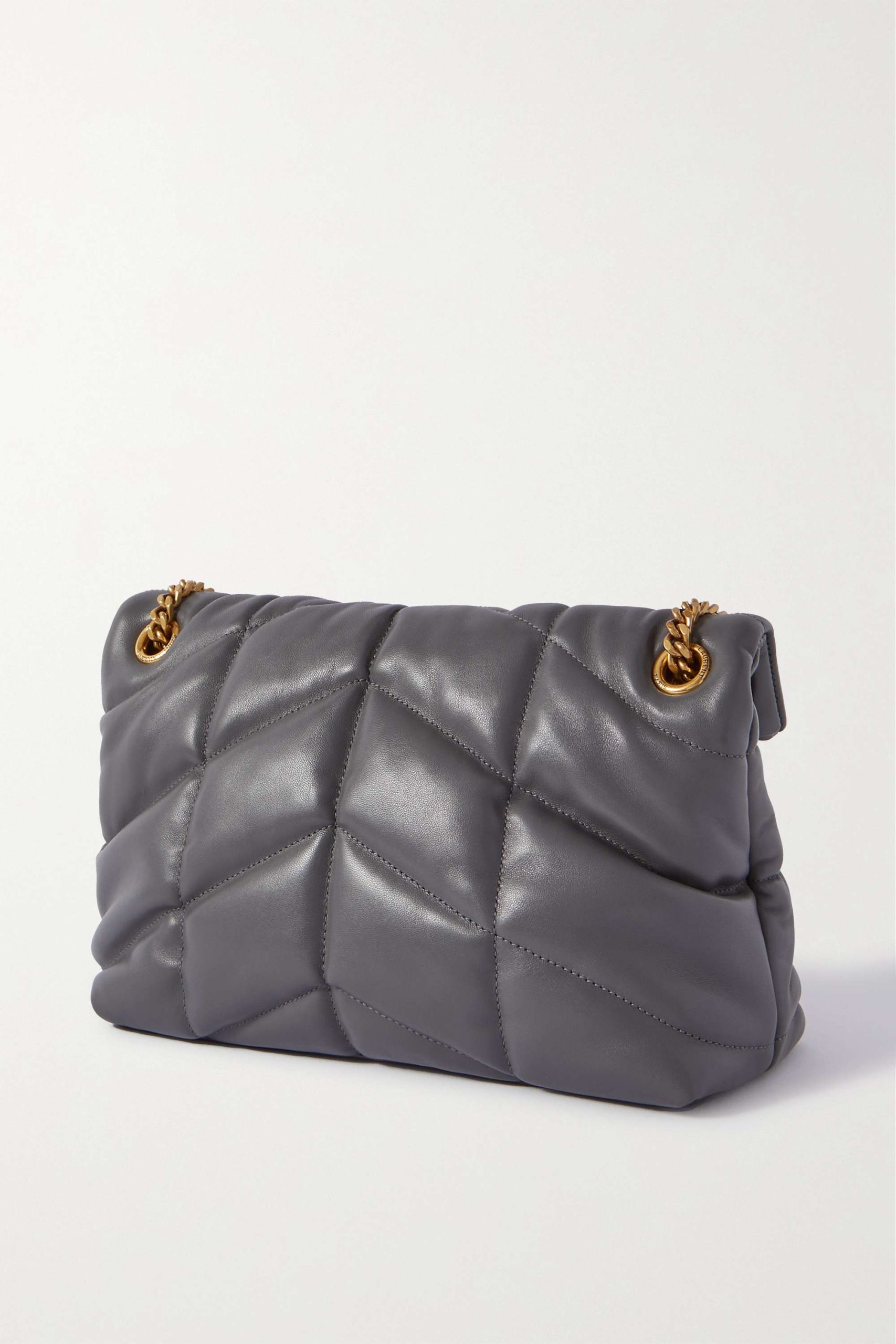 SAINT LAURENT Loulou Puffer small quilted leather shoulder bag grey - Image 5