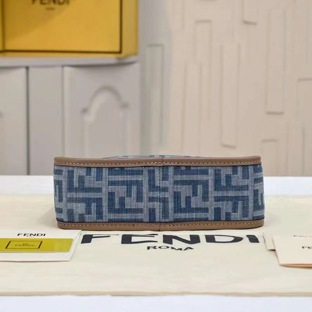 Fendi Fendessence Light blue FF denim fabric bag - Image 5