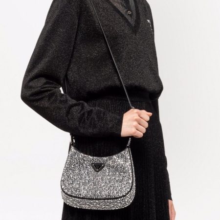 Prada Cleo Leather diamond Shoulder Bag Handbag - Image 2