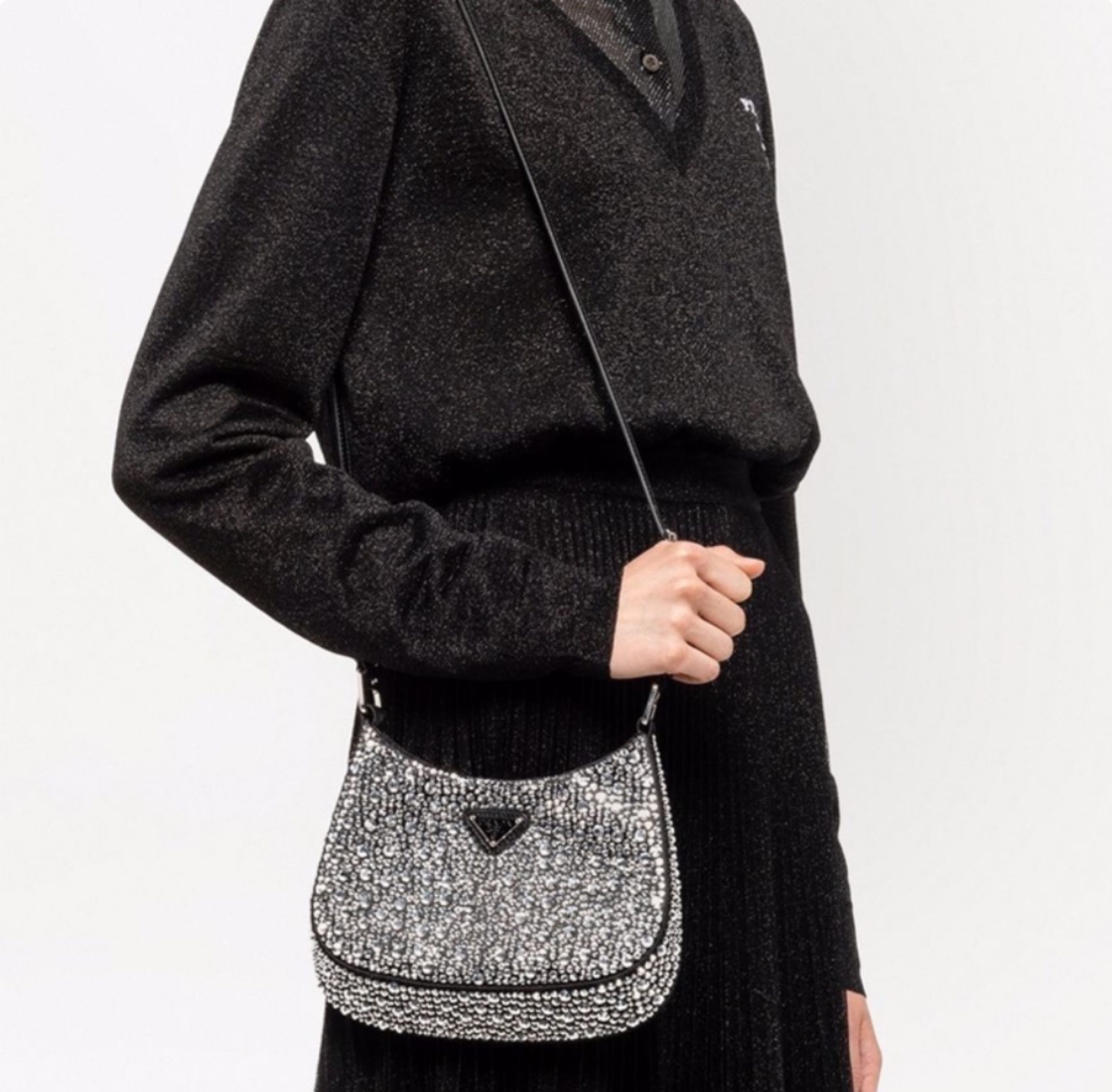 Prada Cleo Leather diamond Shoulder Bag Handbag - Image 2