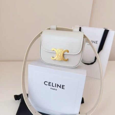 CELINE MINI TRIOMPHE IN SHINY CALFSKIN LYCHEE