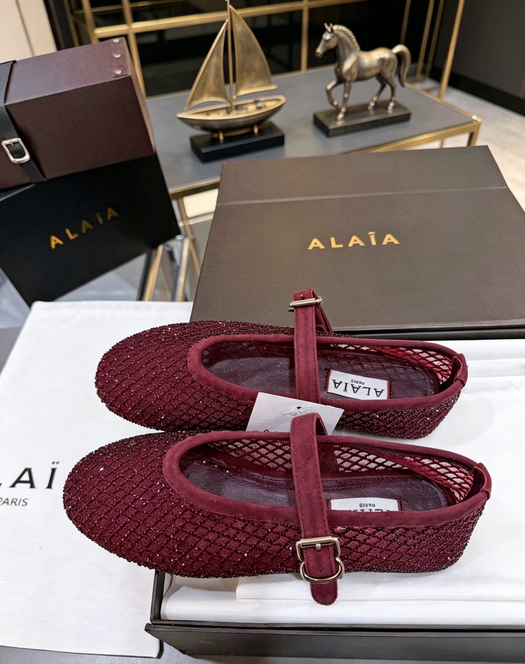 Alaya Flat Ballet Tulle Shoes with Rhinestone Accents - Image 6