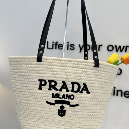 Prada Woven Tote Bag - Image 9