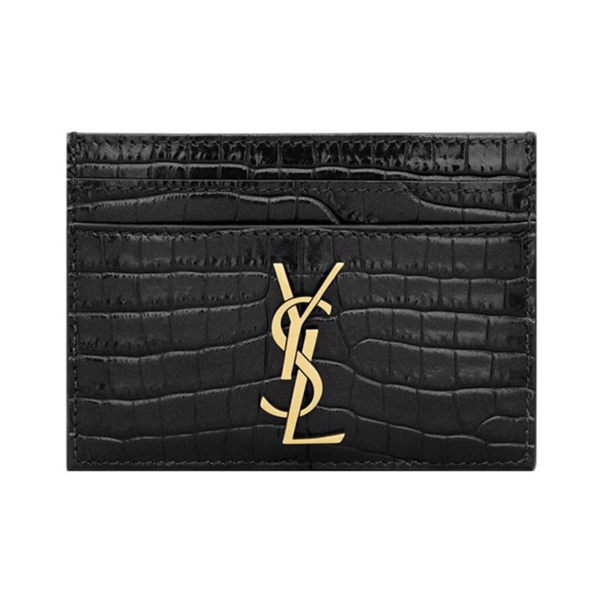 Saint Laurent YSL Crocodile Print Card Bags - Image 1