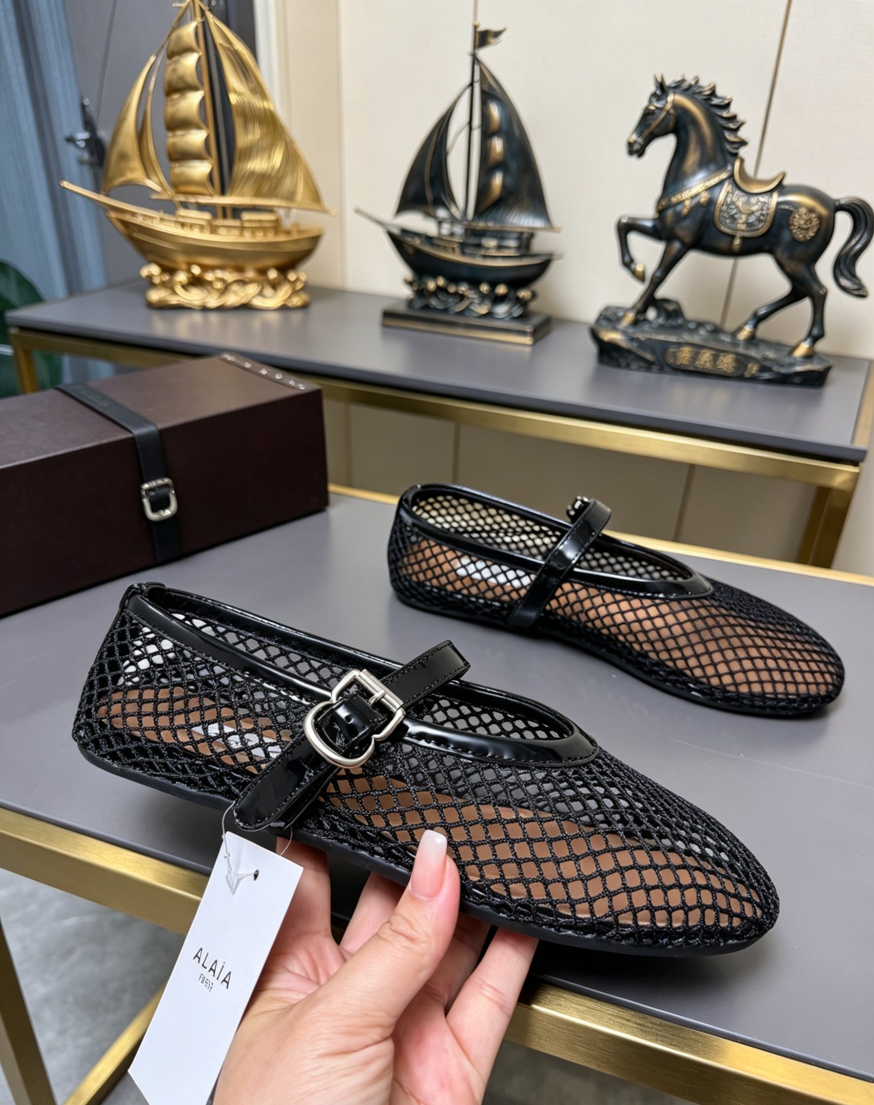 Alaya Flat Ballet Tulle Shoes with Rhinestone Accents - Image 6
