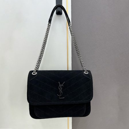 YSL Niki Quilted Suede Handbag - Image 2