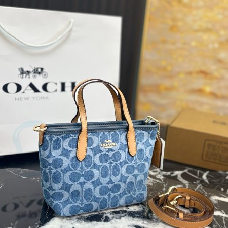 Coach Laurel 19 Denim Tote Bag - Image 1