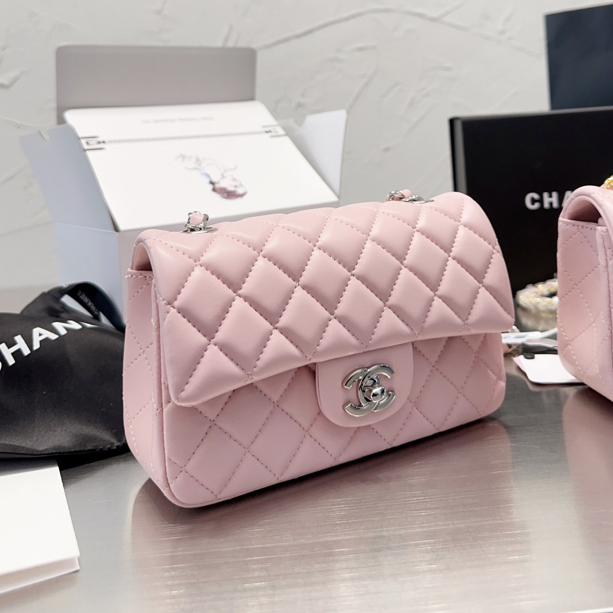 Chanel Classic Pink Flag Bag Small 20cm - Image 1