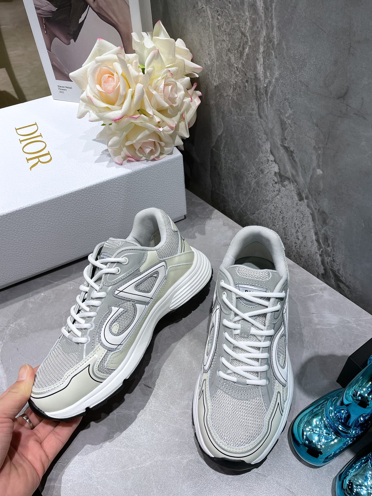 Dior B30 Dad Sneakers Gray (AA Normal Quality Version) - Image 9