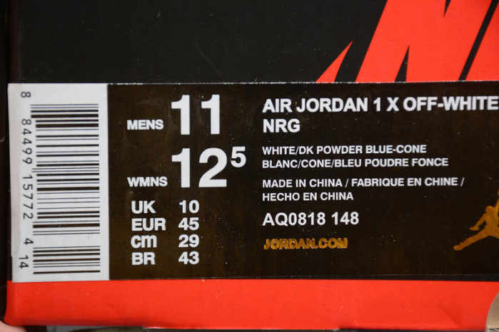 Off-White Air Jordan 1 Powder Blue UNC AQ0818-148 - Image 25