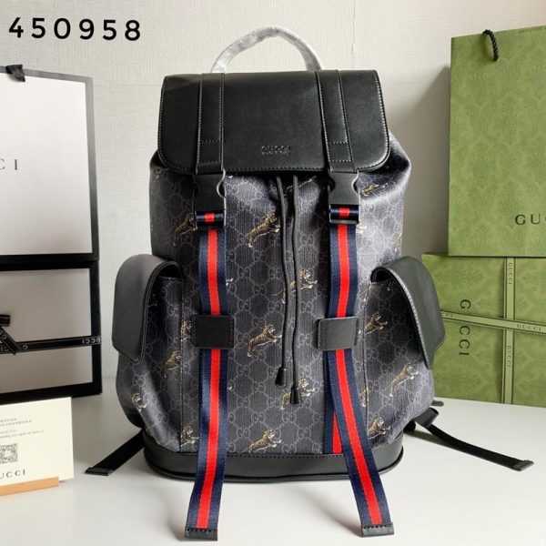 Gucci Striped Webbing Backpack
