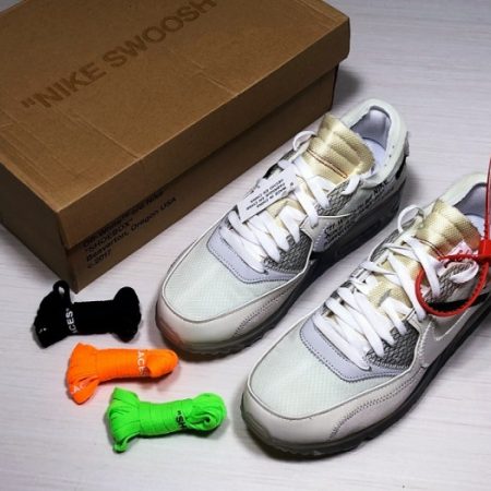 OFF-WHITE x Nike Air Max 90 Sail Muslin Virgil Abloh AA7293-100 - Image 9