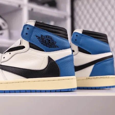 Travis Scott x Fragment x Jordan 1 “ Milit ary Blue" - Image 5
